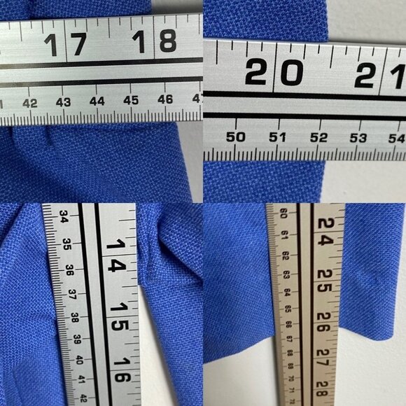 Talbots Hampshire Ankle Pants Blue Chambray Size 14 Textured High Rise Stretch - Picture 9 of 11